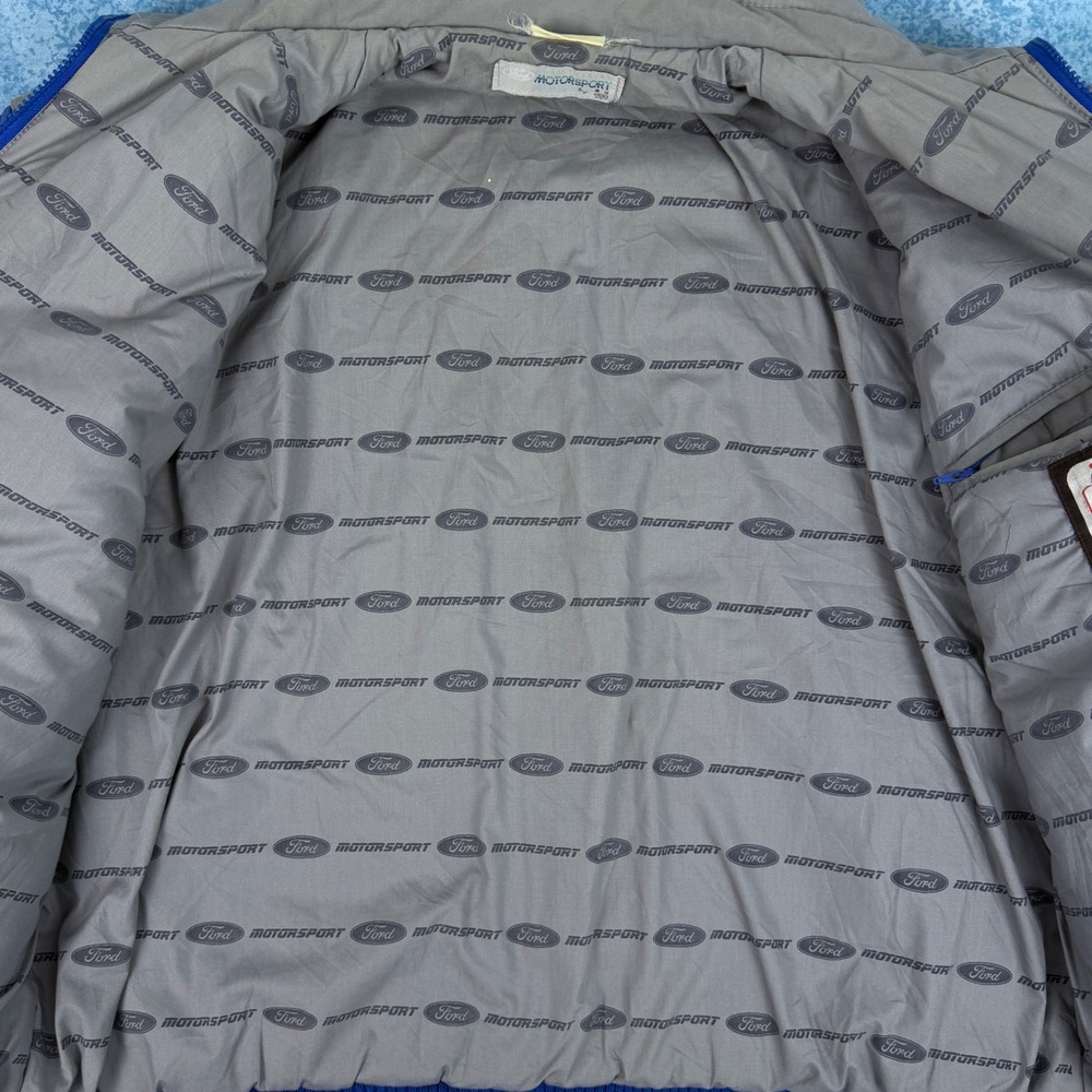 Vintage Ford Motorsports Bomber Jacket Mens Large Puffer Racing Coat - Picture 9 of 15